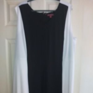 Black and white color-block dress